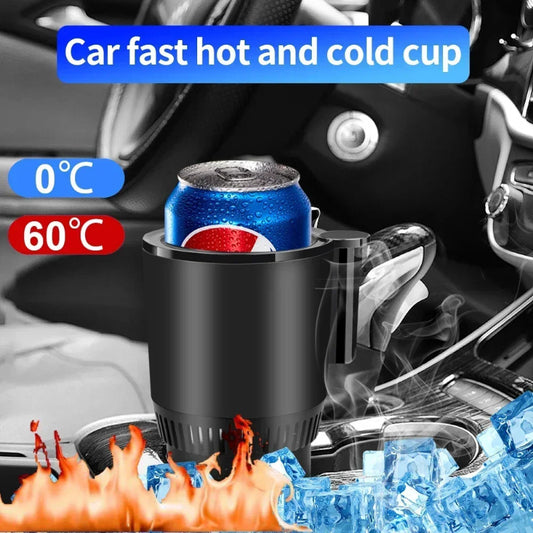 2-in-1 Smart Car Cup Holder - Digital Temp Display - 12V Heater & Cooler